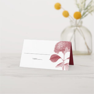 De Placement Elégante carte Mariage Hydrangea Bourgogne