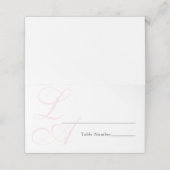 De Placement Élégante carte Mariage Monogramme Rose Bleu (Extérieur déplié)