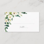 De Placement Elégante carte Mariage plat Floral Blanc (Devant)