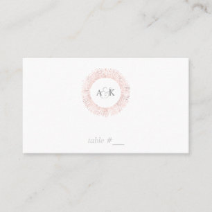 De Placement Élégante carte rose en or monogramme - plat