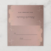 De Placement Elégante carte Rose Gold Mariage Place (Extérieur déplié)
