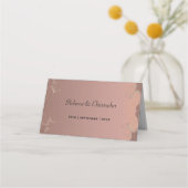 De Placement Elégante carte Rose Gold Mariage Place (Dos)