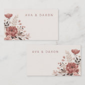 De Placement Elégante carte Rose Mariage Dusty (Devant / Derrière)