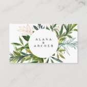 De Placement Elégante Olive Greenery Carte Mariage Plat Place (Dos)
