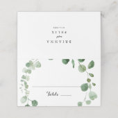 De Placement Eucalyptus Moderne Calligraphie Mariage Carte Plac (Extérieur déplié)
