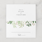 De Placement Eucalyptus Simple Brown Floral Mariage Carte Place (Extérieur déplié)