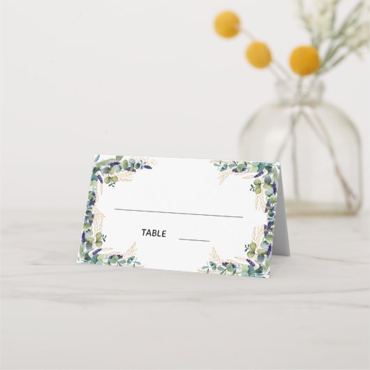 De Placement Eucalyptus vert or mariage carte place (Devant)