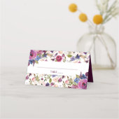 De Placement Fête des mariées Florale violet/Mariage Carte Plac (Devant)
