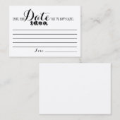 De Placement Fête des mariées Jeu Date Carte Idée (Devant / Derrière)