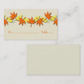 De Placement Feuilles Automne Carte Bordure, Orange/Jaune (Devant / Derrière)
