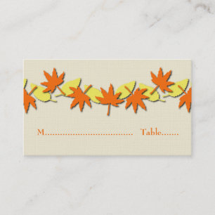 De Placement Feuilles Automne Carte Bordure, Orange/Jaune