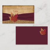 De Placement Feuilles d'automne, FAUX Burlap Carte Place - Vin (Devant / Derrière)