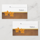 De Placement Feuilles d'érable orange sur carte mariage brun (Devant / Derrière)