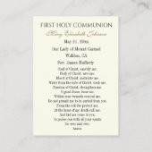 De Placement Fille communion catholique souvenir Carte Sainte (Dos)