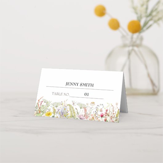 De Placement Fleur sauvage d'été du printemps | Carte Mariage (Devant)