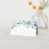 De Placement Fleurs bleues hydrangea Mariage Place pliée Carte (Devant)