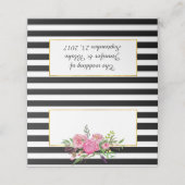 De Placement Fleurs et rayures Mariage Plaqué Carte Place (Extérieur déplié)