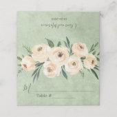 De Placement Floral Beige Blush Sage Vert Mariage Carte Place (Extérieur déplié)