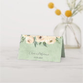 De Placement Floral Beige Blush Sage Vert Mariage Carte Place (Dos)
