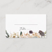 De Placement Floral blanc | Carte Mariage noir (Devant)