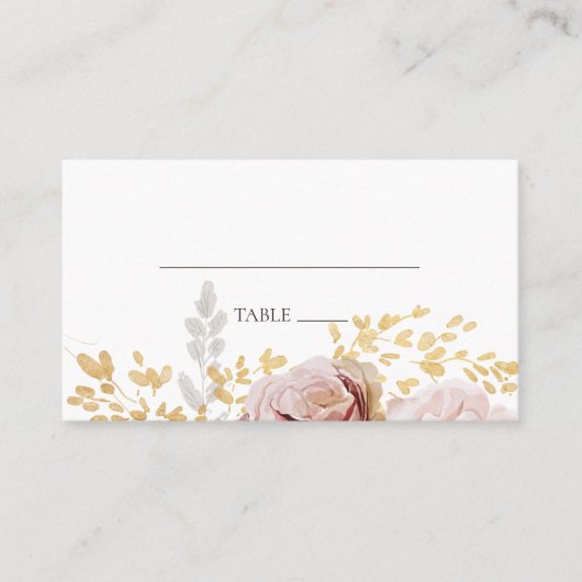De Placement Floral flush moderne | Carte Mariage plat (Devant)