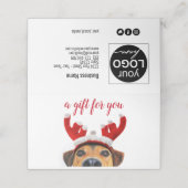 De Placement Fun mignon Chien Reindeer Headband Christmas Carte (Extérieur déplié)