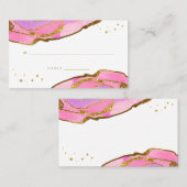 De Placement Géode bleu rose et or | Carte d'évaluation mariage (Devant / Derrière)