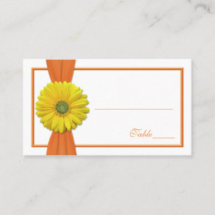 De Placement Gerbera Jaune Daisy Orange Mariage Carte Place