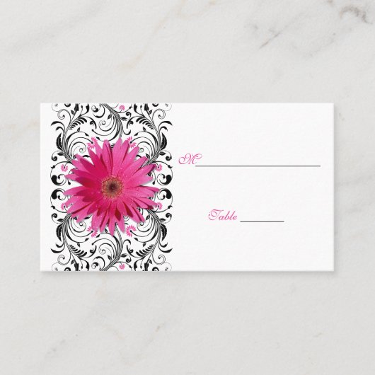 De Placement Gerbera rose marguerite noir Floral carte place (Devant)