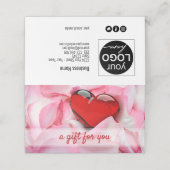 De Placement Glass Heart Valentine's Day Rose Petals Carte cade (Extérieur déplié)