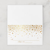 De Placement Gold Confetti Dots Mariage Réception Carte Place (Extérieur déplié)