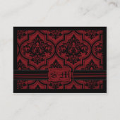 De Placement Gothique Damask Red Grunge Mariage Carte Place (Dos)