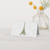 De Placement Green Eiffel Tower Damask Réception Carte Place (Dos)