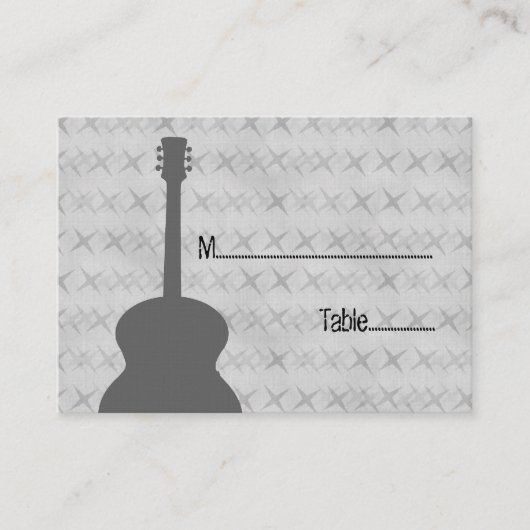 De Placement Gris Guitare Grunge Carte Place (Devant)
