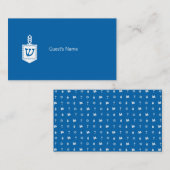 De Placement Hanoukka Motif Dreidel Carte bleue Place (Devant / Derrière)