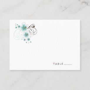 De Placement Hibiscus tropical Blue Beach Wedding Carte du lieu