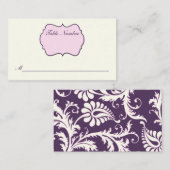 De Placement Ivoire, violet, Damas rose Carte Place (Devant / Derrière)