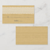 De Placement Ivory Rustic Chevron Mariage Carte Place (Devant / Derrière)