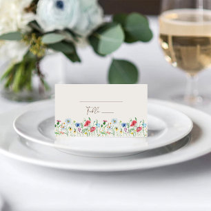 De Placement Jardin fleur sauvage Beige Mariage Plié Carte Plac