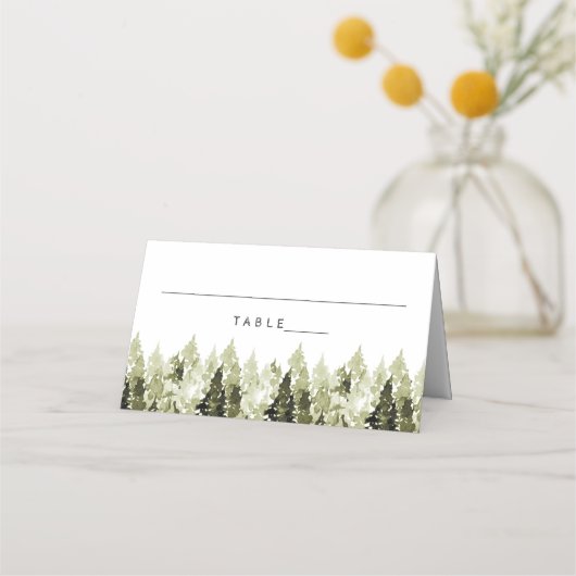 De Placement JENNA Russe Aquarelle Pines Tented Carte Place (Devant)