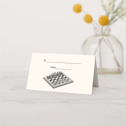 De Placement Jeu d'échecs échiquier carte d'escorte Place Card (Dos)