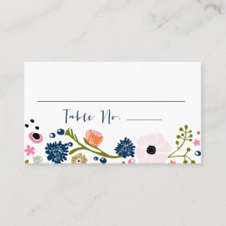 De Placement Joli Bouquet Mariage floral Table n° carte Marine
