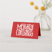 De Placement Joyeux Noël blanc Texte plié Carte Place (Dos)