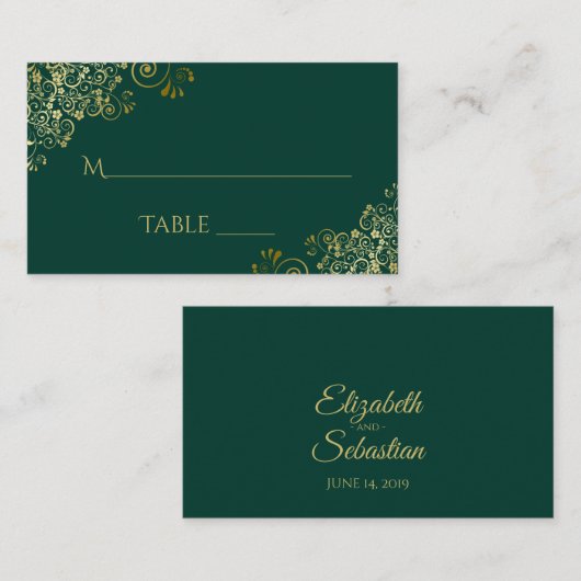 De Placement Lacy Gold sur la carte d'escorte Mariage Emerald G (Devant / Derrière)