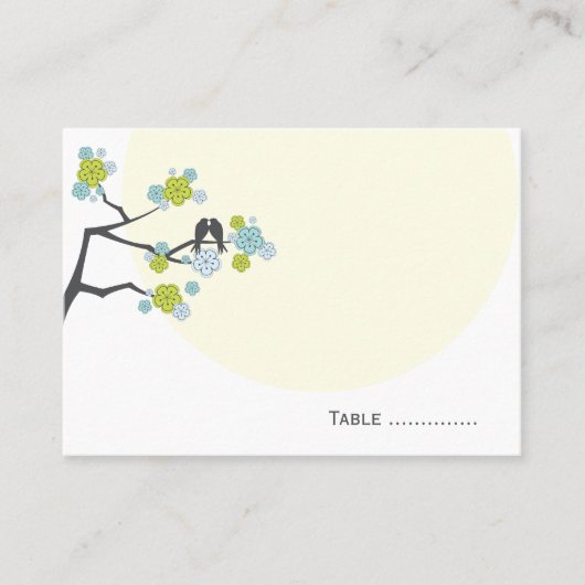 De Placement Lime Cherry Blossoms Inséparable Mariage Carte Pla (Devant)