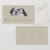 De Placement Linen Peacock Rustique Mariage Place Carte (Devant / Derrière)