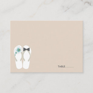De Placement M. & Mme Flip Flops Plage Mariage Carte Lieu