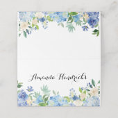 De Placement Mais Carte Mariage verte Hydrangea (Extérieur déplié)