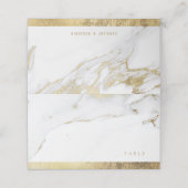 De Placement Marbre d'or Faux luxe moderne carte mariage place (Extérieur déplié)