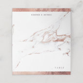 De Placement Marbre d'or rose luxe moderne mariage places carte (Extérieur déplié)